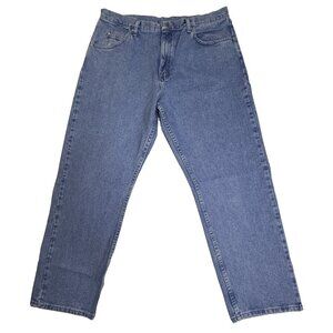 Wrangler Authentics Jeans Mens 38x30 Blue Straight Fit Denim Pants Light Wash